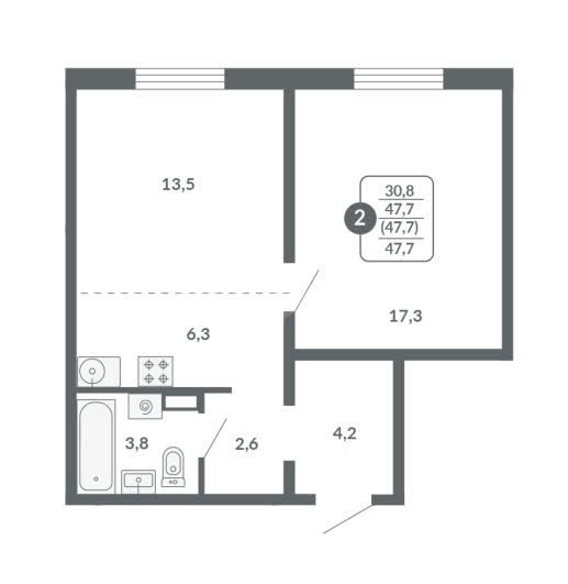 планировка квартиры 48 м2